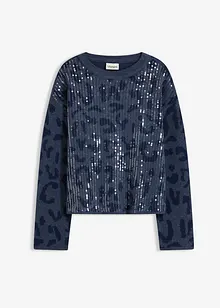 Jacquard Oversize Pullover mit Pailletten, bonprix