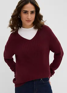 Rippstrickpullover aus reiner Bio Baumwolle, bonprix