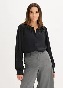 Satinbluse mit Spitzenbändern, bonprix