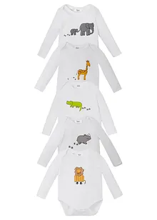 Langarmbody aus reiner Bio-Baumwolle (5er-Pack), bonprix