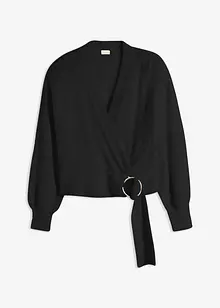 Pull cache-cœur avec accessoire, bonprix