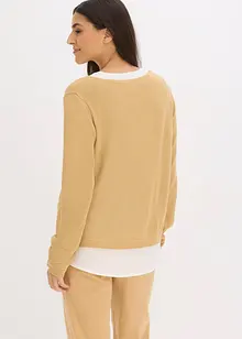 Feinstrickpullover mit Bluseneinsatz, bonprix