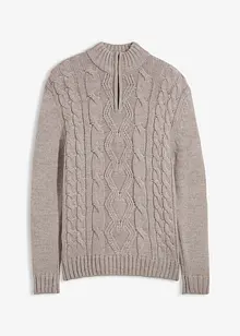 Troyer Pullover mit Zopfmuster, bonprix