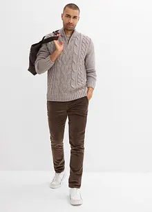 Troyer Pullover mit Zopfmuster, bonprix