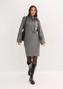 Strickkleid mit Schleife aus softem Viskose-Mix, bonprix
