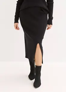 Jupe douce en fine maille de viscose mélangée, bonprix