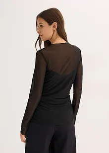 Langarmshirt aus zartem Mesh, bonprix