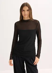 Langarmshirt aus zartem Mesh, bonprix