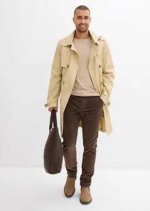 Pantalon jogger regular en velours côtelé, doublure chaude en flanelle, droit, bonprix