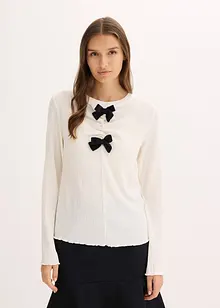 Langarmshirt aus strukturiertem Crêpe, bonprix