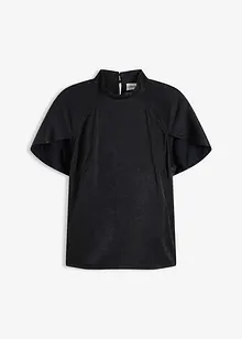 Elegante Kurzarmbluse aus glänzenden Satin, bonprix