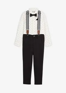 Chemise, pantalon avec bretelles, nœud papillon (ens. 4 pces), bonprix