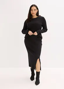 Jupe douce en fine maille de viscose mélangée, bonprix