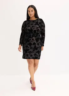 Robe courte en mesh à imprimé floqué, bonprix