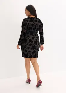 Robe courte en mesh à imprimé floqué, bonprix