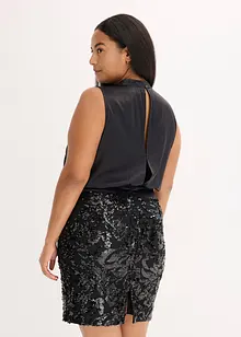 Robe avec jupe à sequins, bonprix