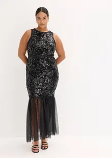 Robe à sequins et base volantée, bonprix