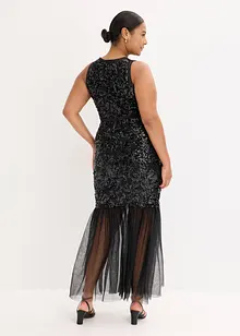 Robe à sequins et base volantée, bonprix