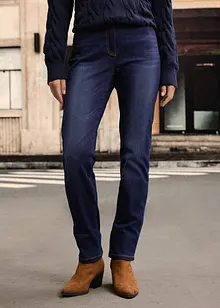 Jean droit taille mi-haute élastiquée, doublure chaude, bonprix