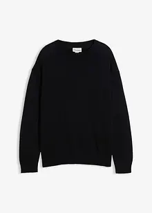 Pull col rond doux en coton mélangé, loose, bonprix