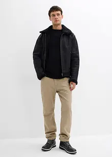 Pull col rond doux en coton mélangé, loose, bonprix