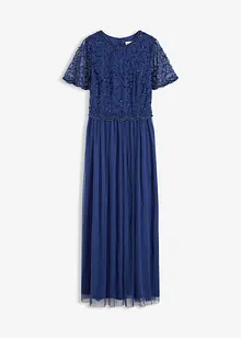 Maxikleid aus feinem Tüll mit Paillettenstickerei, bonprix