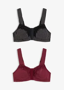 Vorderverschluss-BH ohne Bügel (2er Pack) , bonprix