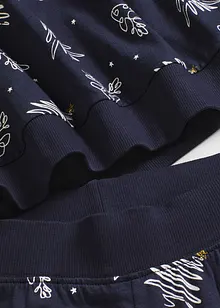 Pyjama aus reiner Baumwolle mit Glitzerdruck, bonprix
