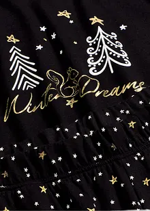 Pyjama aus reiner Baumwolle mit Glitzerdruck, bonprix