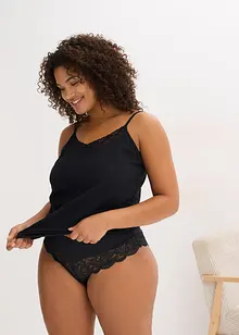 Unterhemd mit Bio-Baumwolle und Spitze (2er Pack), bonprix