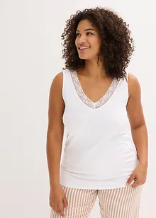 Unterhemd mit Bio-Baumwolle und Spitze (2er Pack), bonprix