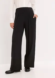 Pantalon en jersey avec empiècements satin, bonprix