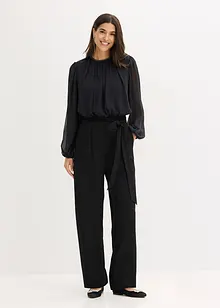 Jumpsuit mit Chiffon und Glitzer, bonprix