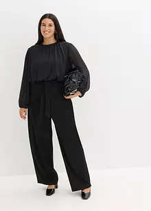 Jumpsuit mit Chiffon und Glitzer, bonprix