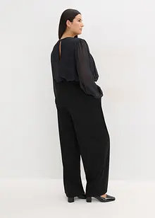 Jumpsuit mit Chiffon und Glitzer, bonprix