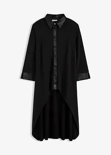 Jersey Bluse mit Satinbesätzen, bonprix