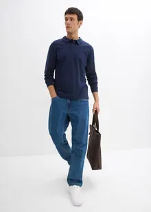 Langarm-Poloshirt aus reiner Bio-Baumwolle, bonprix