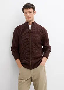 Gerippte Strickjacke aus Baumwoll-Mix, bonprix