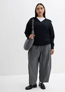 Sweatshirt mit breitem Kragen aus Viskose-Mix, bonprix