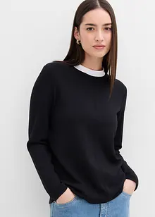 Langarmshirt aus Viskose-Mix mit abgesetztem Turtleneck, bonprix