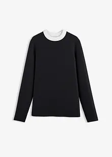 Langarmshirt aus Viskose-Mix mit abgesetztem Turtleneck, bonprix
