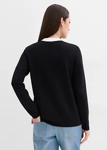 Langarmshirt aus Viskose-Mix mit abgesetztem Turtleneck, bonprix