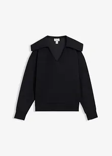 Sweatshirt mit breitem Kragen aus Viskose-Mix, bonprix