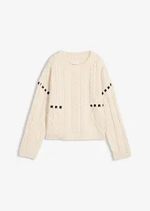 Pull en grosse maille torsadée, bonprix