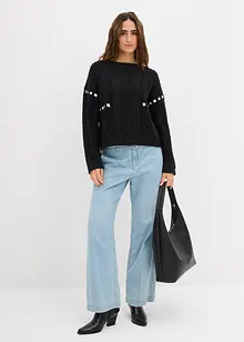 Grobstrick-Pullover mit Zopfmuster, bonprix