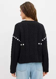 Grobstrick-Pullover mit Zopfmuster, bonprix