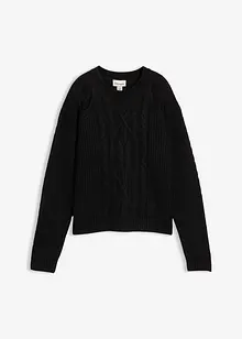 Grobstrick-Pullover mit Zopfmuster, bonprix