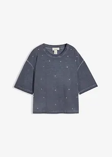 T-shirt 100% coton à strass, bonprix