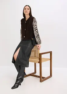 Gilet sans manches en maille à boutons décoratifs, bonprix