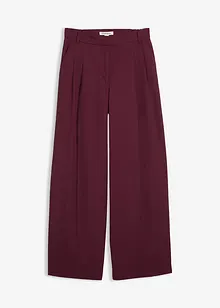 Pantalon à pinces, taille élastiquée et fente, bonprix